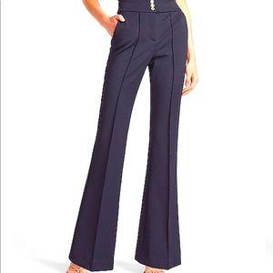 Express - Navy Flare Super High Rise Dress Pant